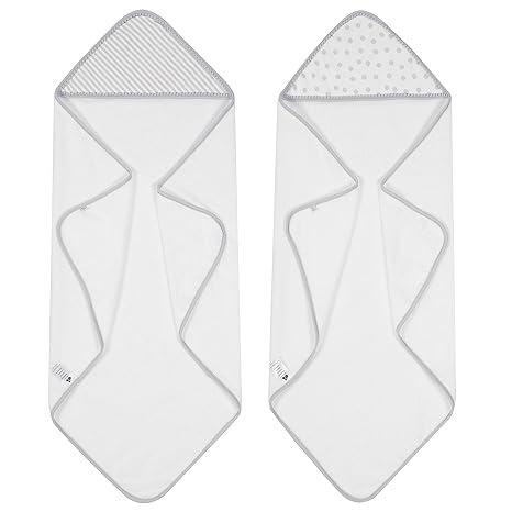 Pom Pom Hooded Towel 2pk