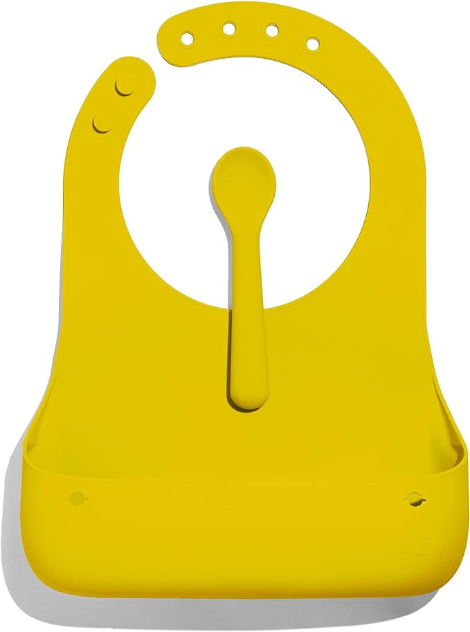 Avanchy Roll and Go Baby Bibs Silicone Set with Spoon