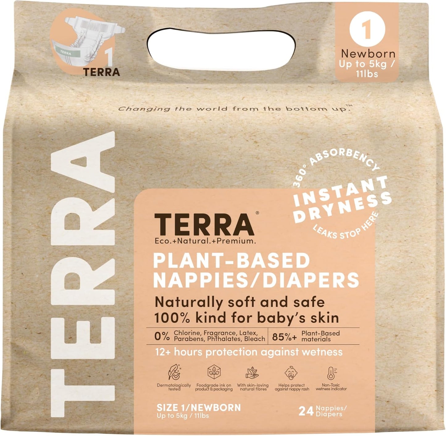 Terra Diapers: 85% Plant-Based Diapers