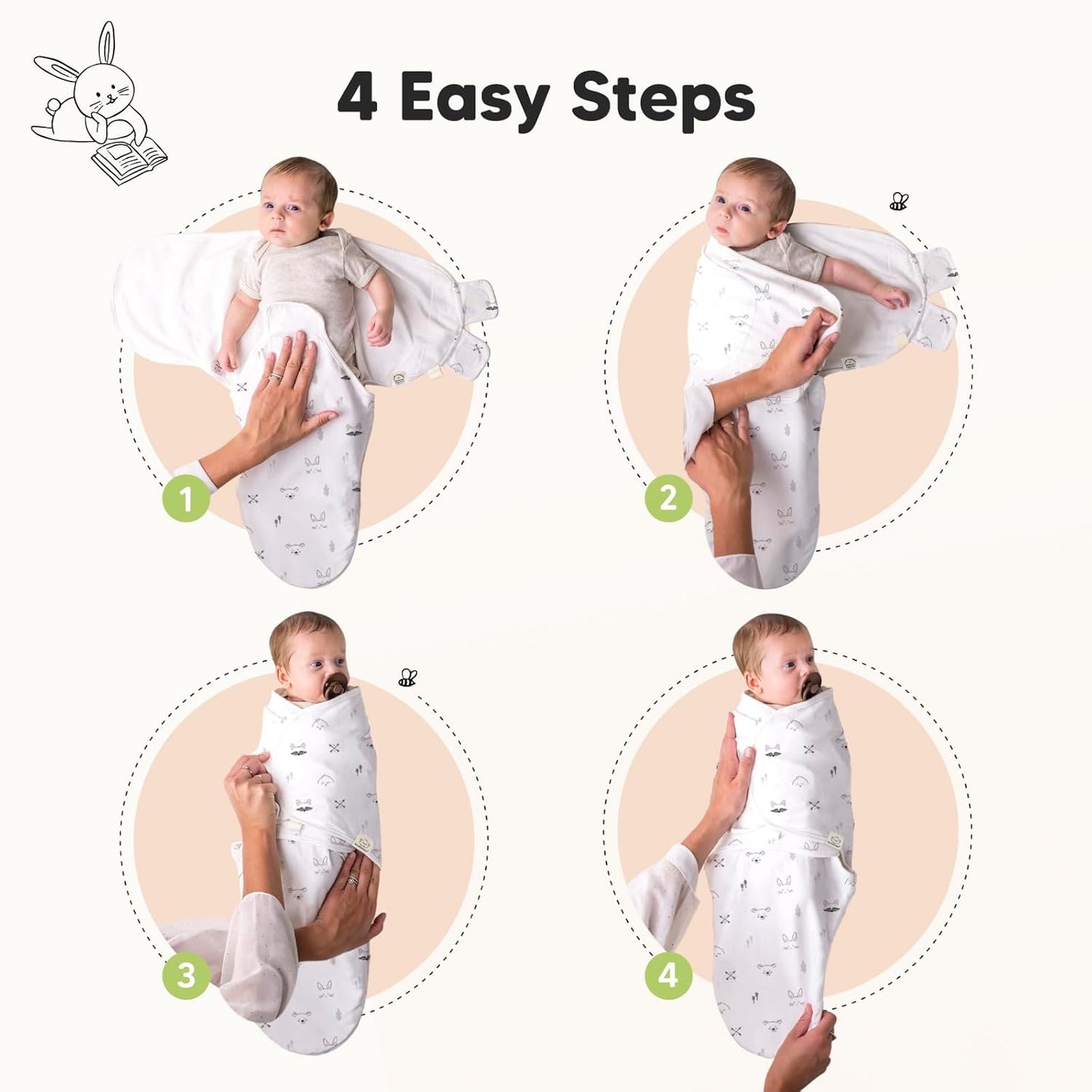 3-Pack Organic Baby Swaddle Sleep Sacks
