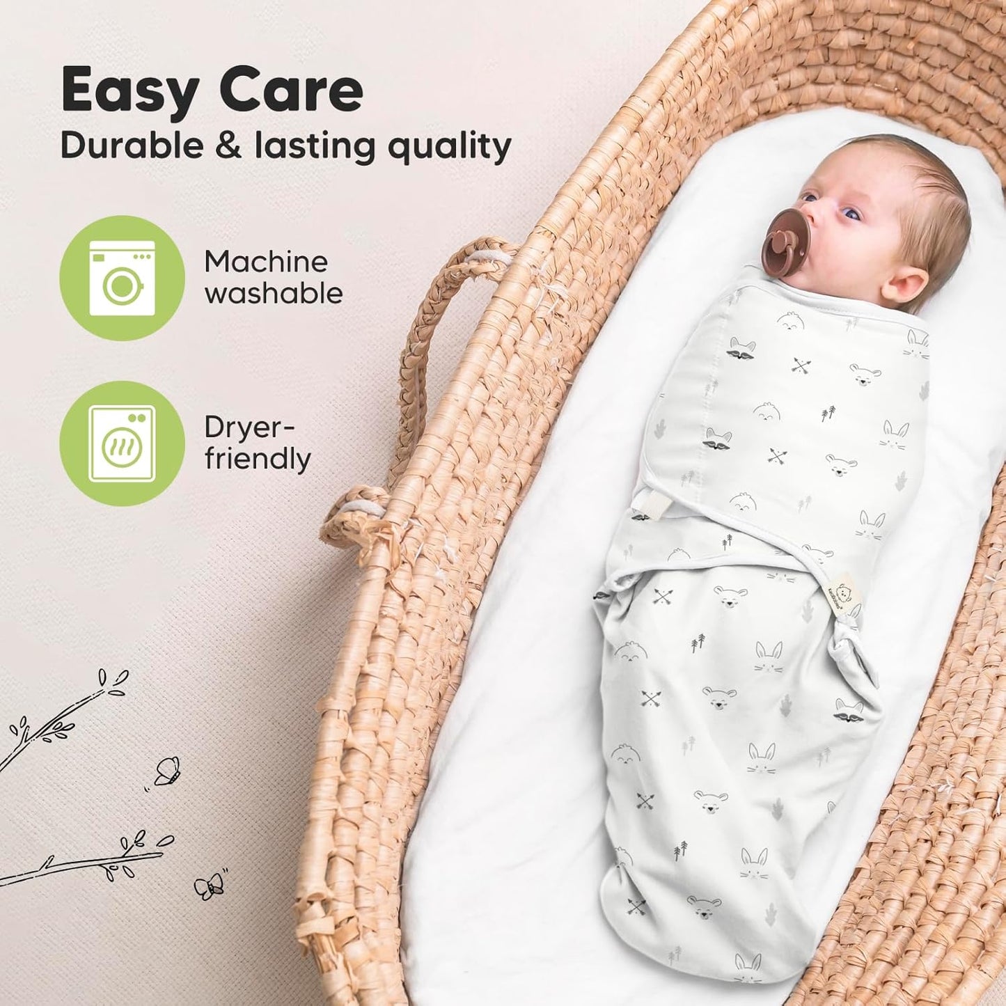 3-Pack Organic Baby Swaddle Sleep Sacks