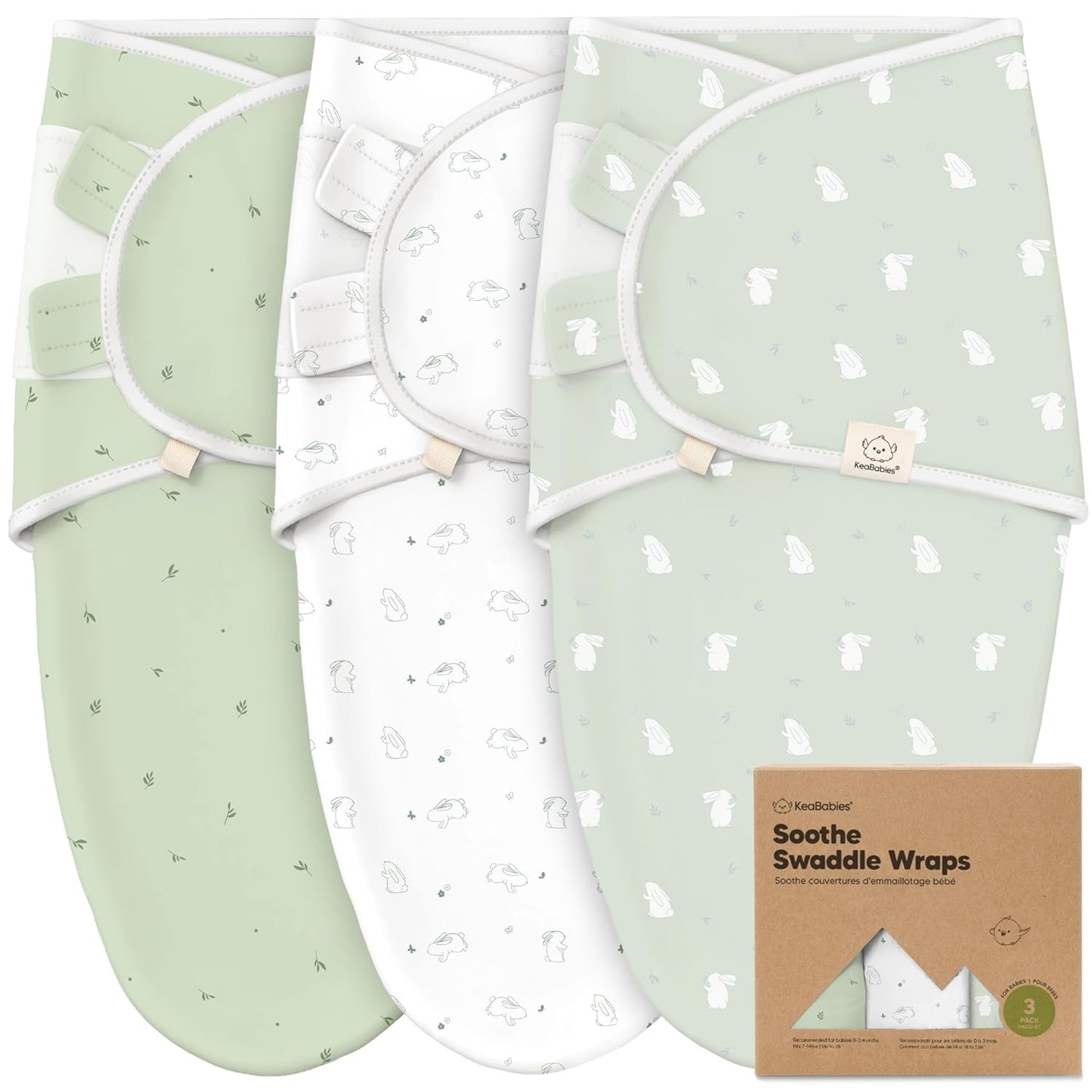 3-Pack Organic Baby Swaddle Sleep Sacks