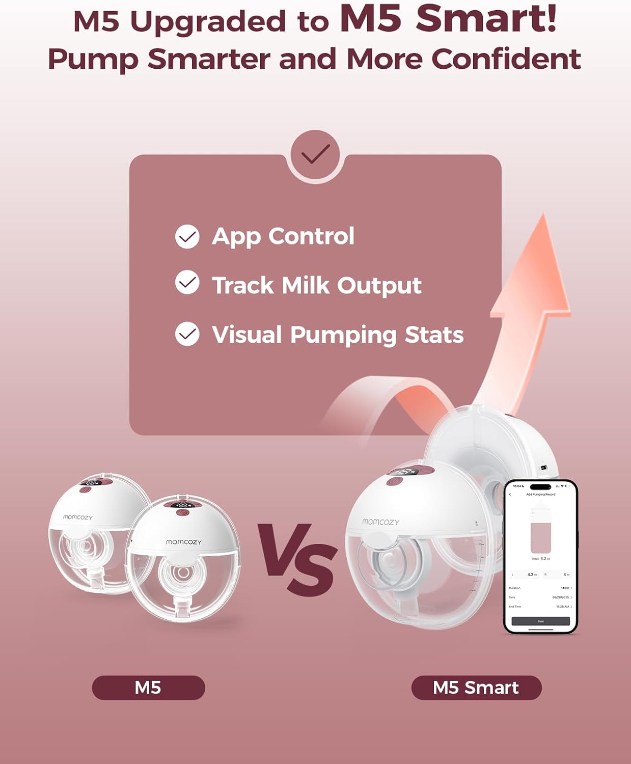 Momcozy M5 Smart APP Controlled Wearable Breast Pump