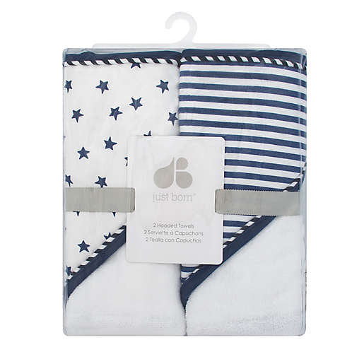 Pom Pom Hooded Towel 2pk