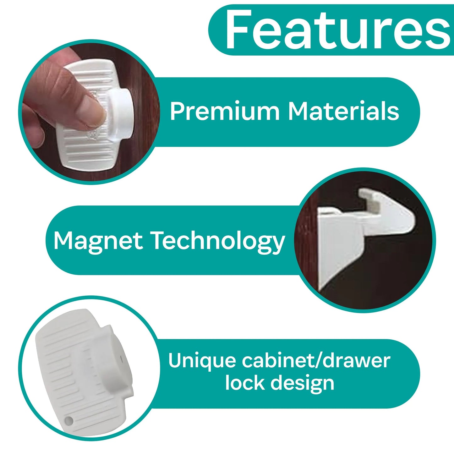 Magnet Lock Set – 4/pkg + Key