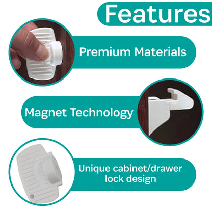 Magnet Lock Set – 4/pkg + Key