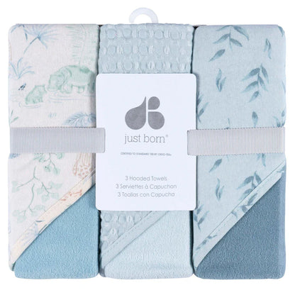 Just Born 3-Pack Hooded Towel
