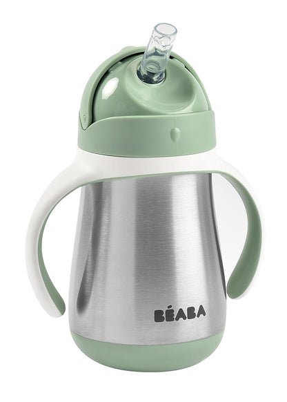 Beaba Stainless Steel Straw Sippy Cup, Insulated Toddler Cups