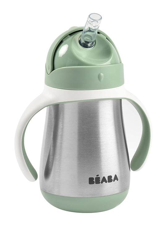 Beaba Stainless Steel Straw Sippy Cup, Insulated Toddler Cups
