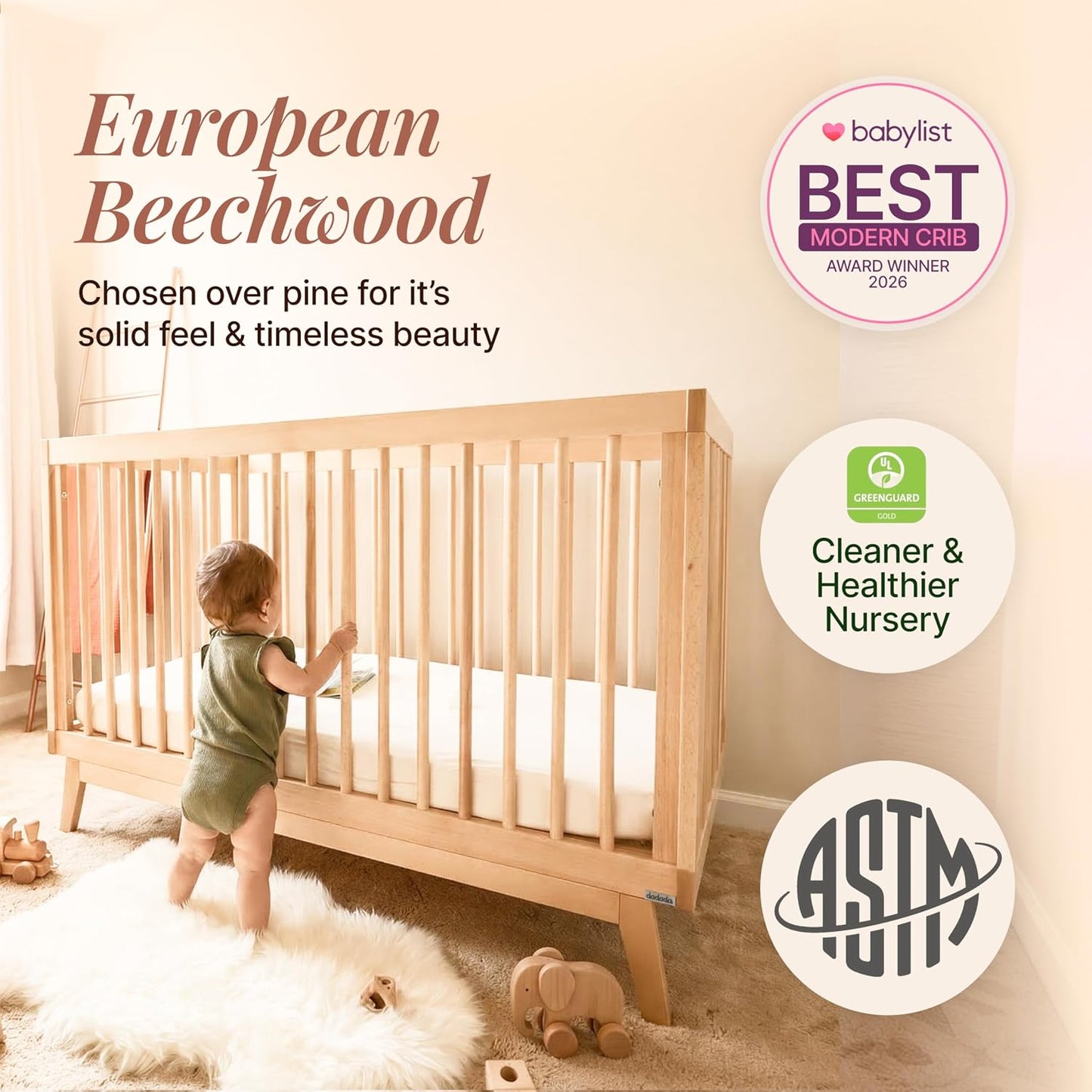 Dadada Baby Soho 3-in-1 Convertible Crib