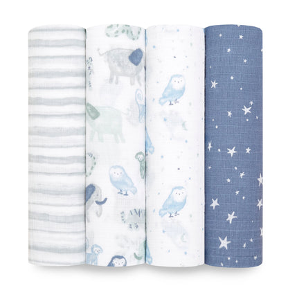 Essentials cotton muslin swaddle blanket 4 pack
