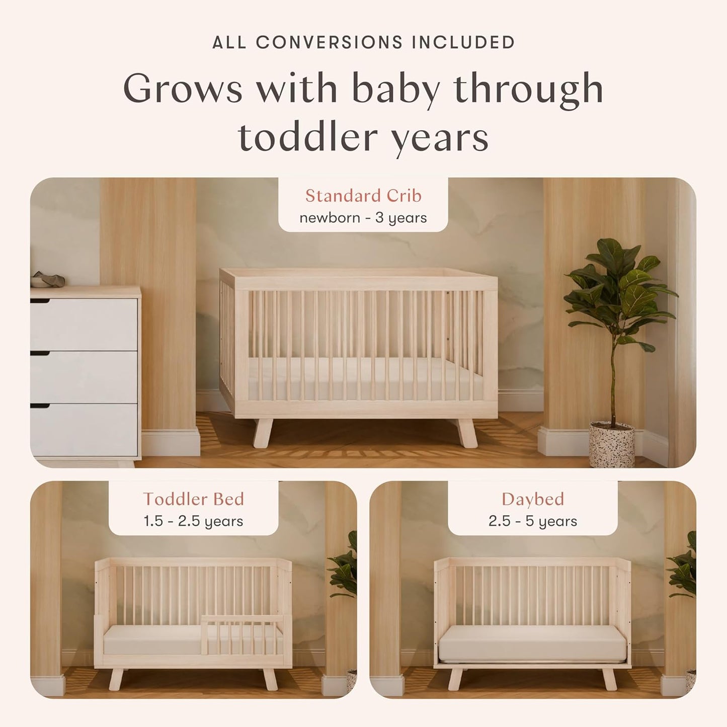 Babyletto Hudson 3-in-1 Convertible Baby Crib