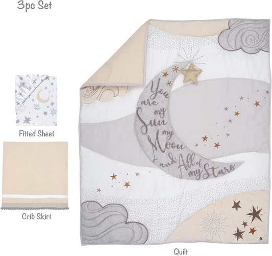 Lambs & Ivy Goodnight Moon 3-Piece Celestial Nursery Baby Crib Bedding Set