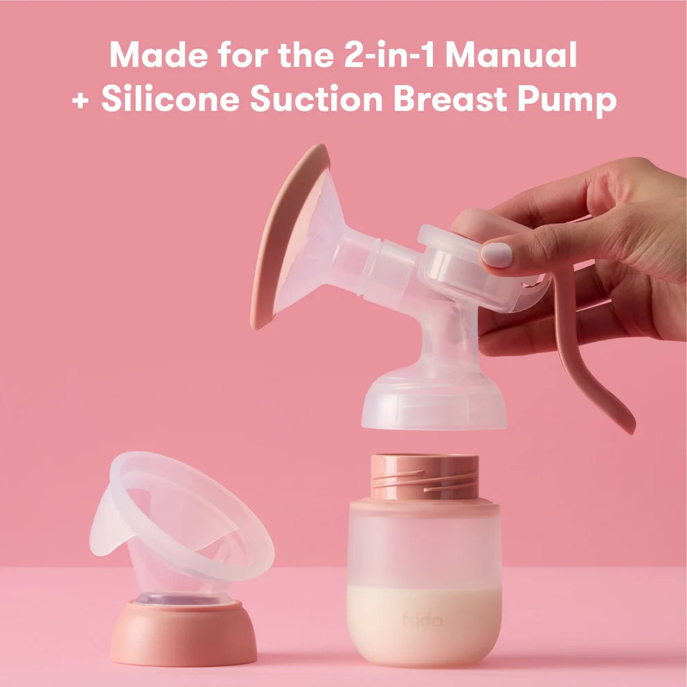 Frida 2-in-1 Manual Breast Pump Silicone Bottle + Replacement Lid