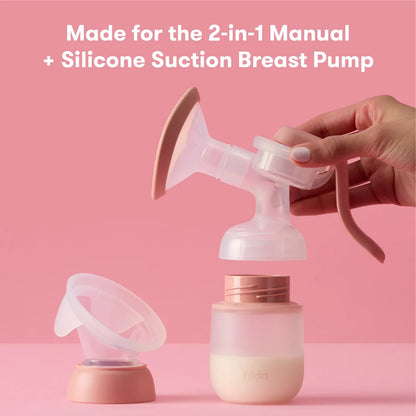 Frida 2-in-1 Manual Breast Pump Silicone Bottle + Replacement Lid