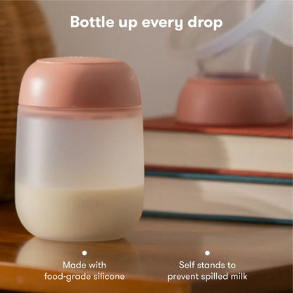 Frida 2-in-1 Manual Breast Pump Silicone Bottle + Replacement Lid