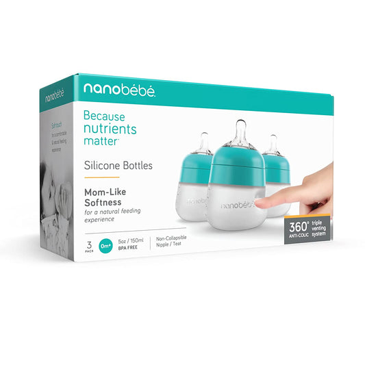 Nanobebe Silicone 3pk Bottle