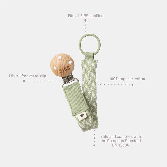 BIBS Paci Clip Dark Oak/Vanilla