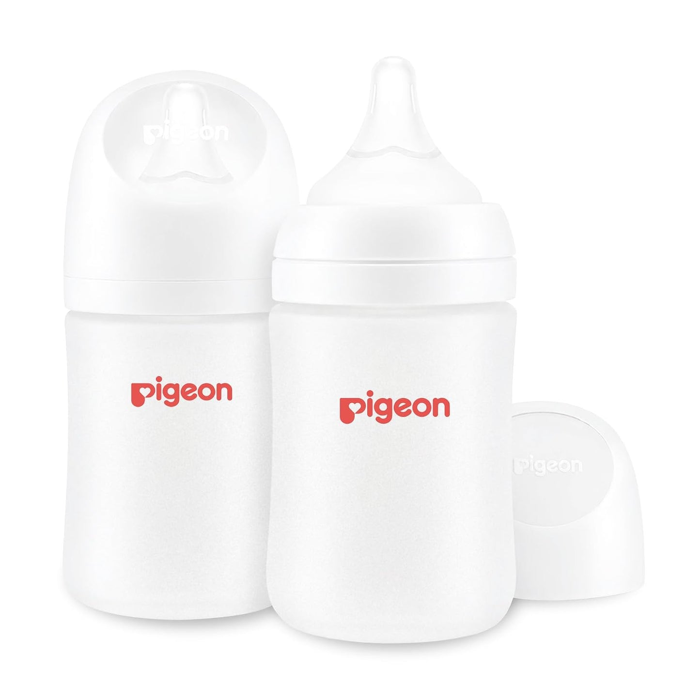 Pigeon Silicone Coating (Glass Inside/Silicone Outside) Baby Bottle, Wide Neck