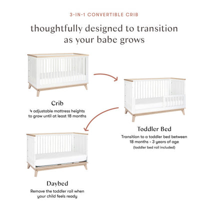 Babyletto Scoot 3-in-1 Convertible Crib with Toddler Bed Conversion Kit