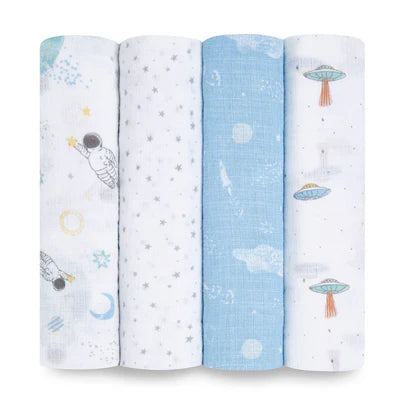 Essentials cotton muslin swaddle blanket 4 pack