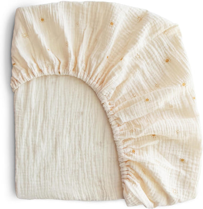 Mushie Extra Soft Muslin Fitted Crib Sheet